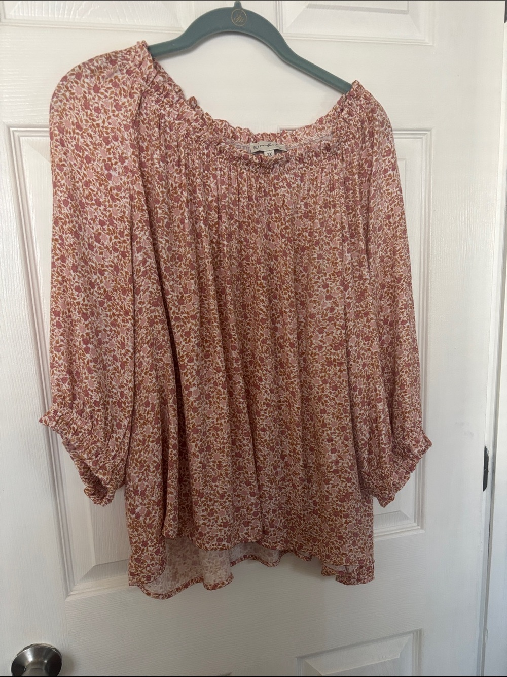 Wonderly Floral Peasant Tunic - Rose